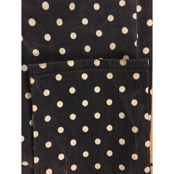 Ag Adriano Goldschmied Polka Dot "The Stevie Ankle" Jeans 25R Navy Blue& White - Picture 7 of 12